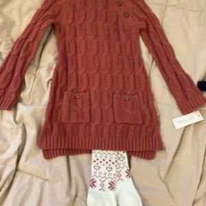 Rachel Zoe Kids Cable Knit Dress - dusty rose